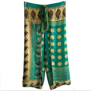 Wevez silk reversible wrap pants